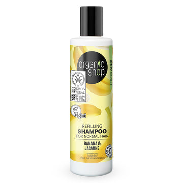 Sampon cu banane si iasomie pentru par normal Organic Shop 280 ml