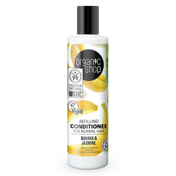 Balsam cu banane si iasomie pentru par normal Organic Shop 280 ml