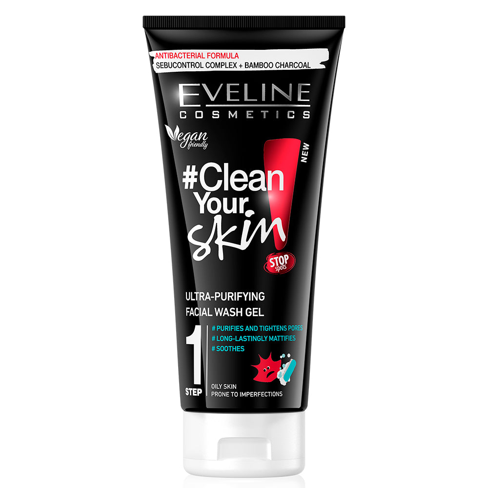 Gel ultra-purifiant pentru spalarea fetei Eveline Clean Your Skin 200 ml