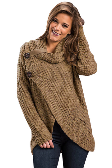 BL1002-14 Pulover tricotat cu aspect petrecut si guler lat