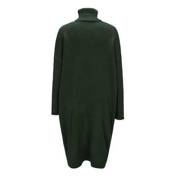 Pulover tricotat model oversize cu guler intors si aspect petrecut in fata BL1012-123