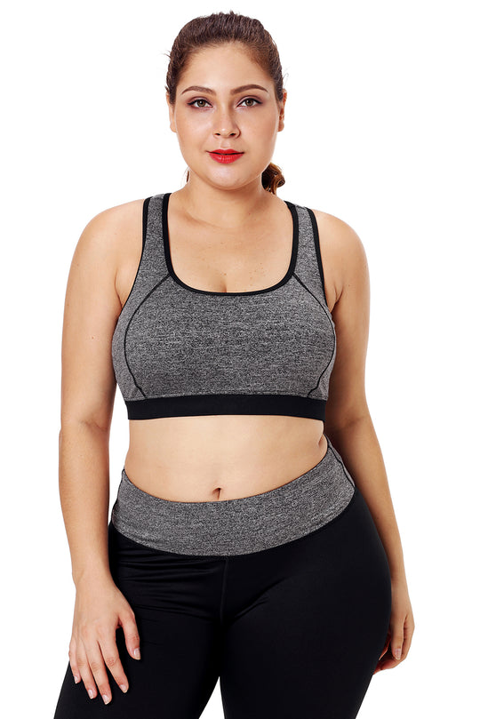 Bustiera sport cu bretele unite la spate - plus size BRA221P-108