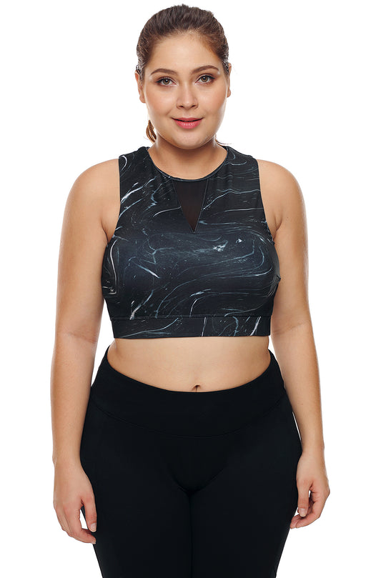Bustiera sport cu insertie de plasa - plus size BRA222P-141