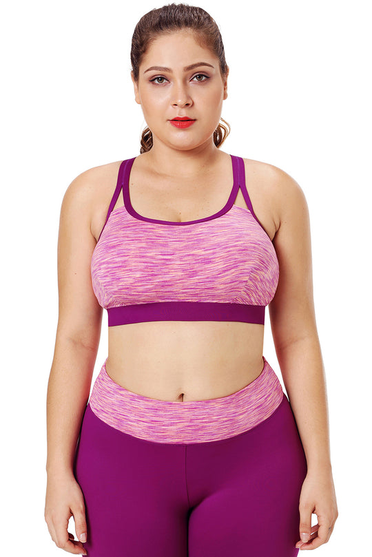 Bustiera sport cu bretele in Y la spate - plus size BRA223P-1155