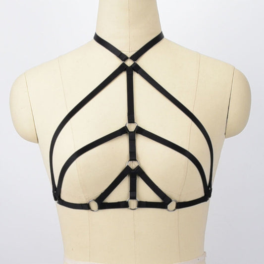 Lenjerie tip ham fetish din benzi elastice reglabile BRA281-1