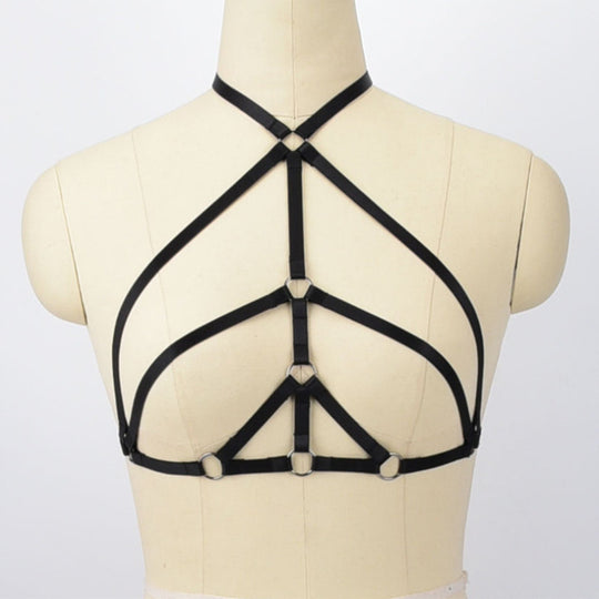 Lenjerie tip ham fetish din benzi elastice reglabile BRA281-1