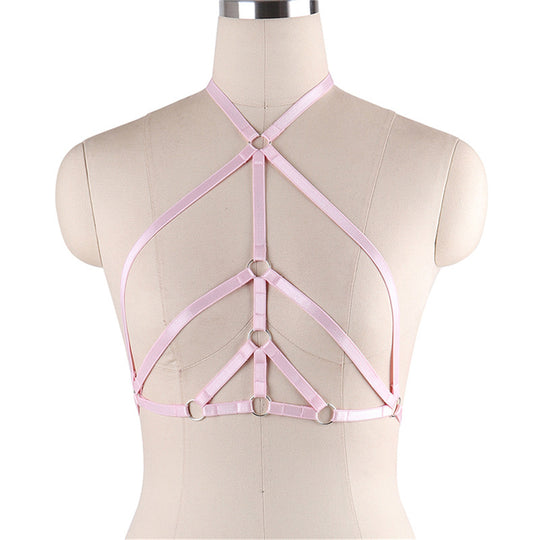 Lenjerie tip ham fetish din benzi elastice reglabile BRA281-5