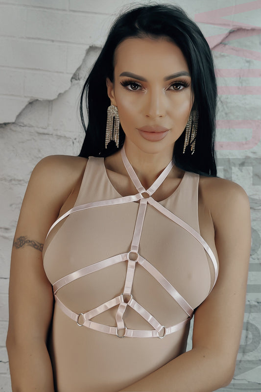 Lenjerie tip ham fetish din benzi elastice reglabile BRA281RR-5