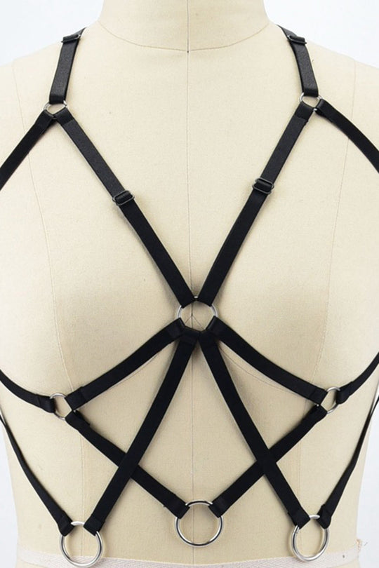 Sutien fetish tip ham din benzi elastice BRA286-1