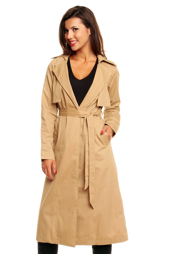 Trench cu buzunare si cordon in talie C460-155