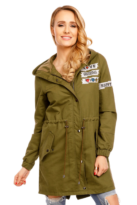 Jacheta de toamna cu buzunare mari si capse C536-1218