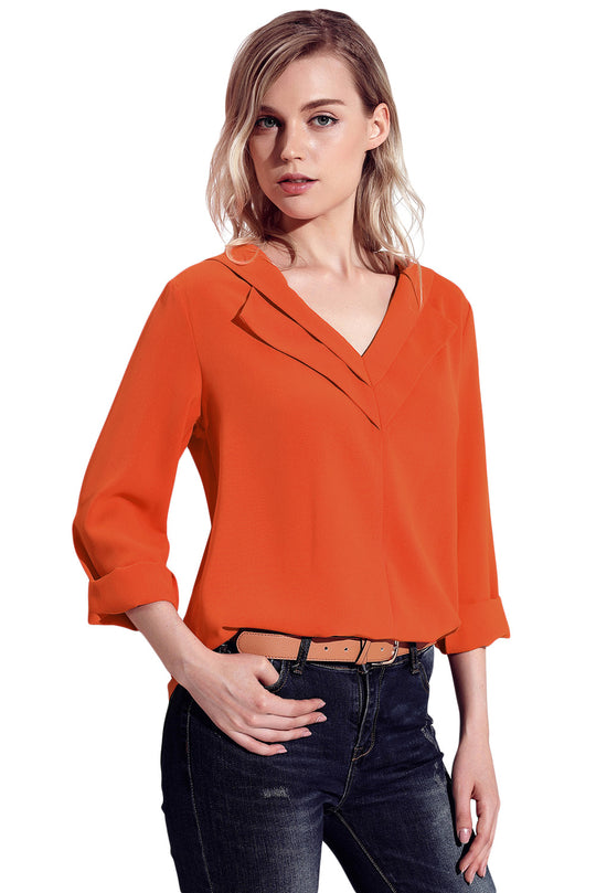 Bluza eleganta cu maneci lungi si decolteu in V C591-3