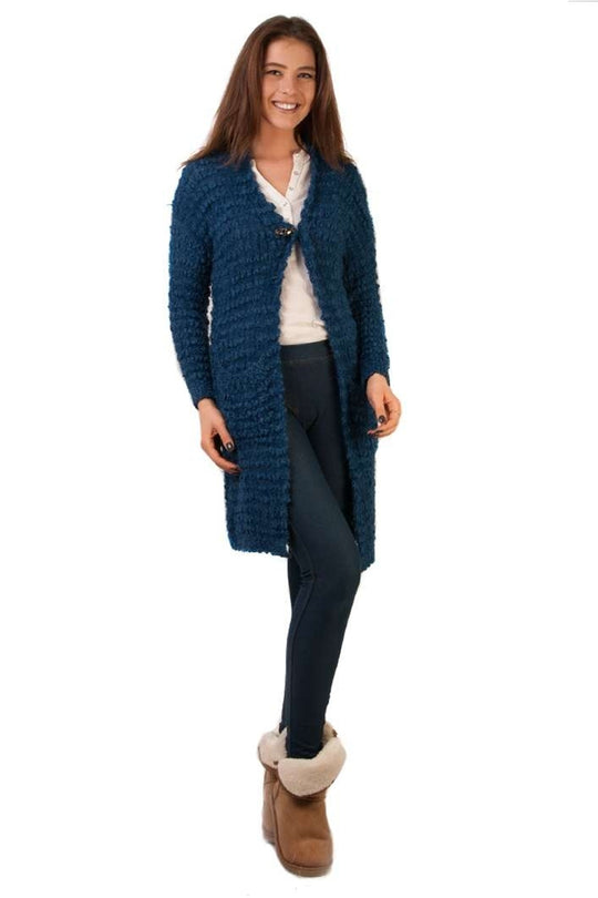 Cardigan lung cu nasture in fata si maneci lungi C634-4