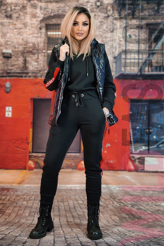 Set 3 piese compleu sport-casual din trening si vesta din fas C752-115