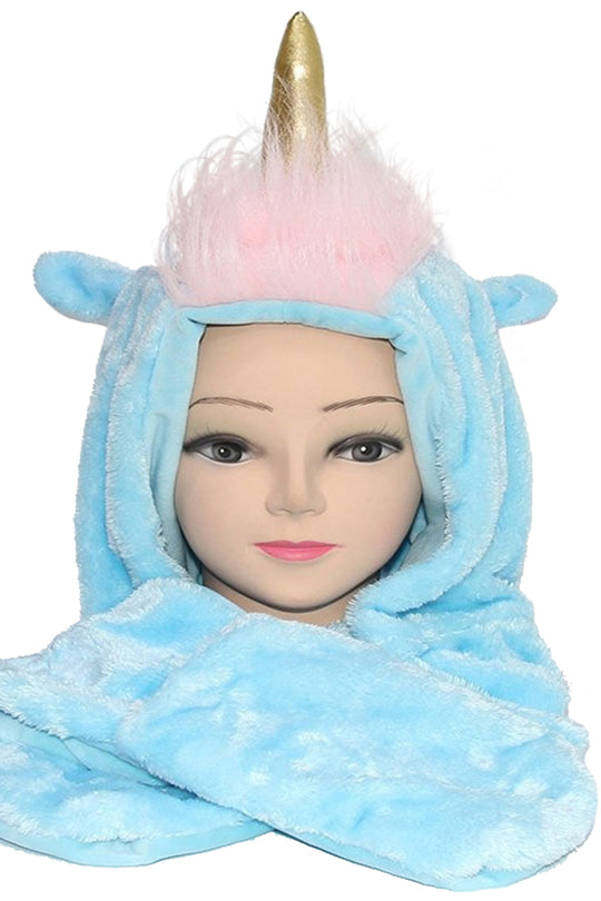 Caciula de iarna cu model unicorn si puf CAP13-4