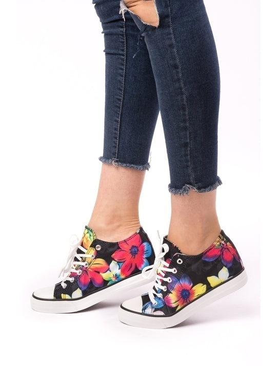 Tenisi casual cu imprimeu floral CH2606-100