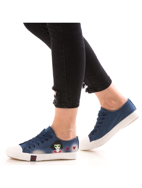 Tenesi din denim cu imprimeu colorat CH2618-444