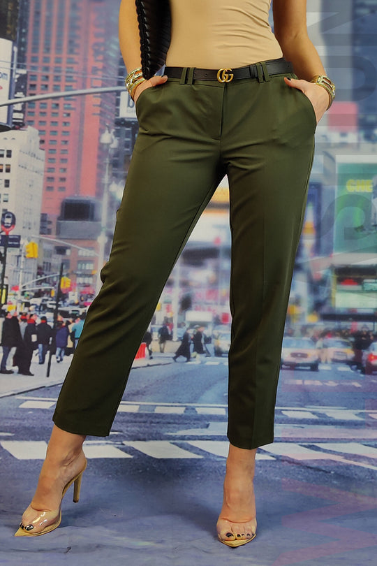Pantaloni khaki pana la glezne cu buzunare laterale CL819RR-14