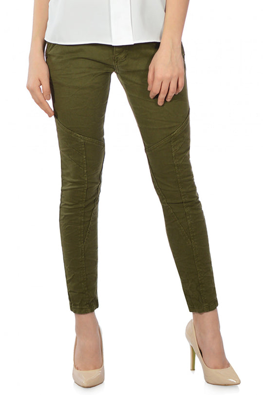 Jeans khaki accesorizati cu nasturi metalice CL848-14