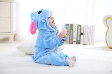 Pijama kigurumi pentru bebelusi tip salopeta din material moale si pufos, CLD123-4