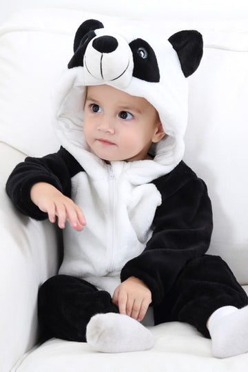 Pijama kigurumi pentru bebelusi tip salopeta din material moale si pufos CLD124-1122