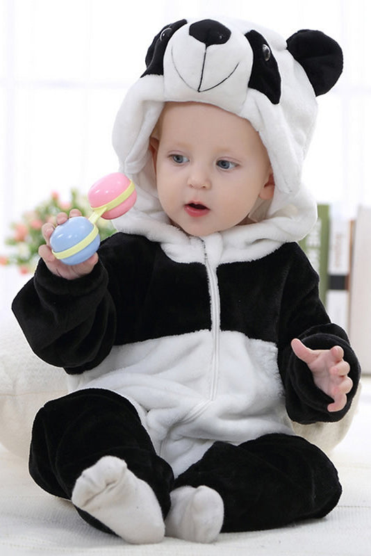 Pijama kigurumi pentru bebelusi tip salopeta din material moale si pufos, CLD125-1122