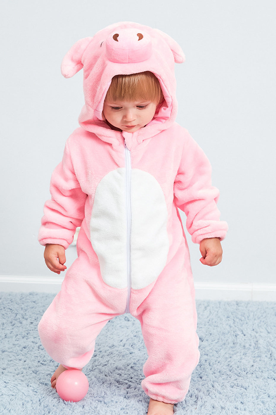 Pijama kigurumi pentru bebelusi din material moale si pufos CLD130-5