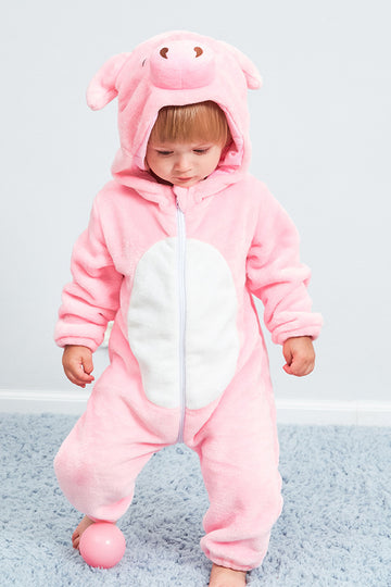 Pijama kigurumi pentru bebelusi din material moale si pufos CLD130-5