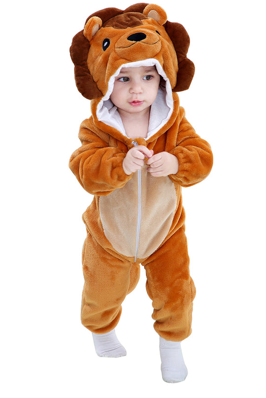 Pijama kigurumi pentru bebelusi din material moale si pufos CLD133-819