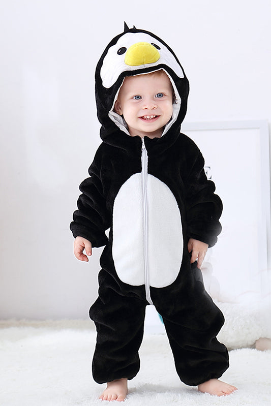 Pijama kigurumi pentru bebelusi tip salopeta din material moale si pufos CLD134-1122