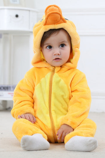 Pijama kigurumi pentru bebelusi tip salopeta din material mole si pufos CLD137-9