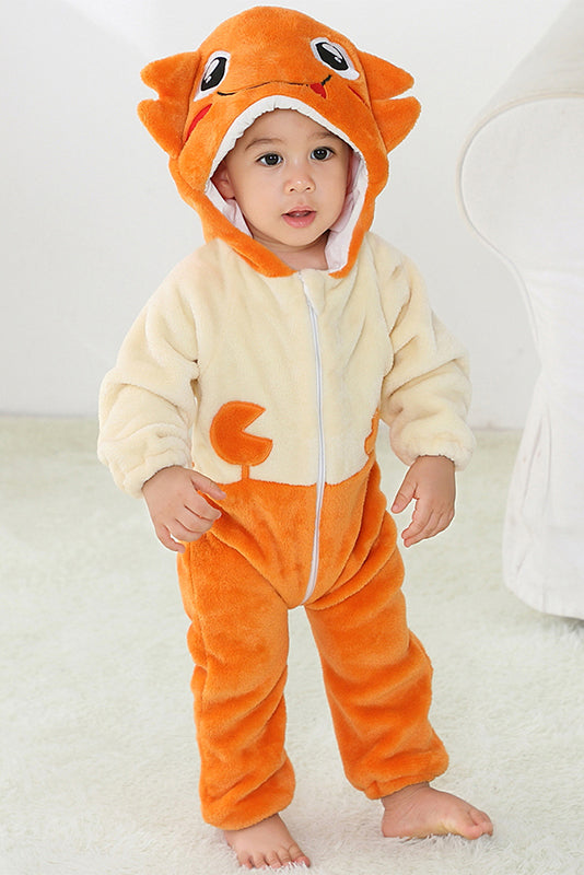 Pijama kigurumi pentru bebelusi tip salopeta din material moale si pufos, CLD152-1915