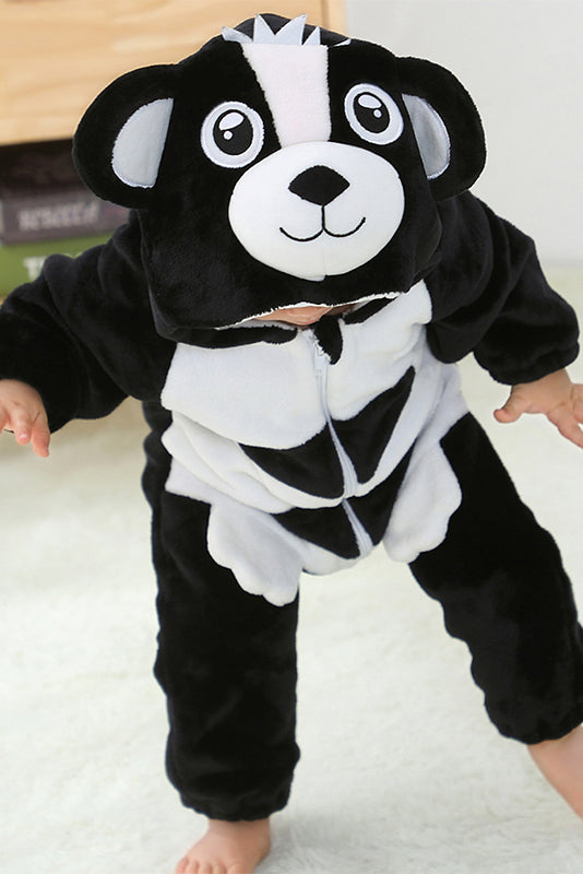 Pijama kigurumi pentru bebelusi tip salopeta din material moale si pufos, CLD153-1122