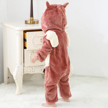 Pijama kigurumi pentru bebelusi tip salopeta din material moale si pufos, CLD166-82