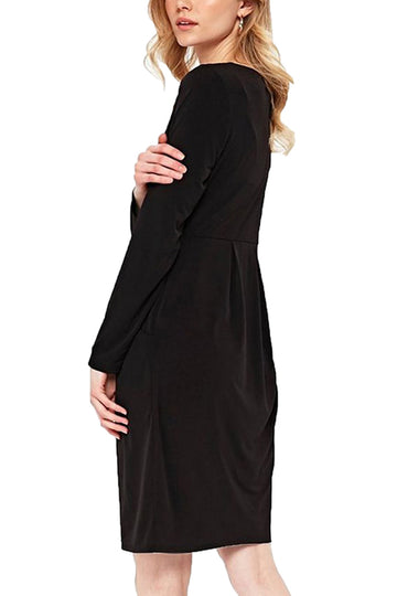 Rochie midi cu maneci lungi si decolteu rotund D642-1