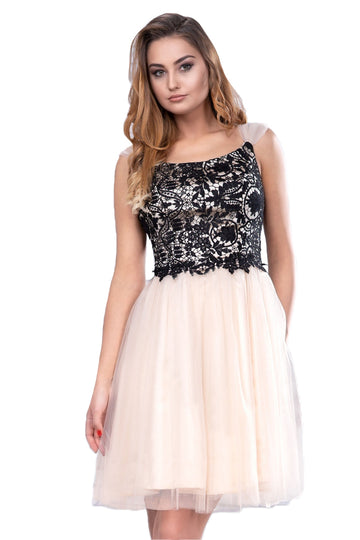 Rochie cu tulle si broderie D788-1125