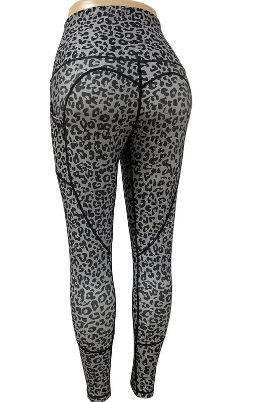 Colanti cu talie inalta si model animal print D798-9918