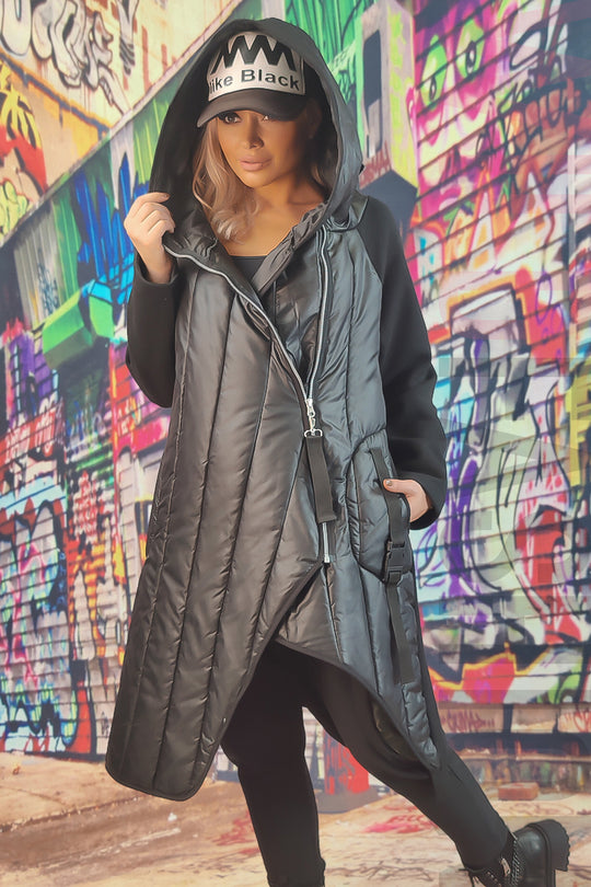 Geaca Fashion lunga asimetrica de iarna D854-1