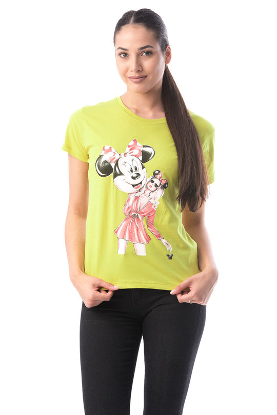 Tricou cu maneca scurta si imprimeu Minnie Mouse E293-991