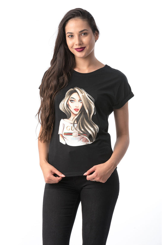 Tricou cu maneca scurta si imprimeu colorat E294-1