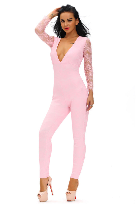 Salopeta eleganta din dantela cu decolteu adanc E499-5