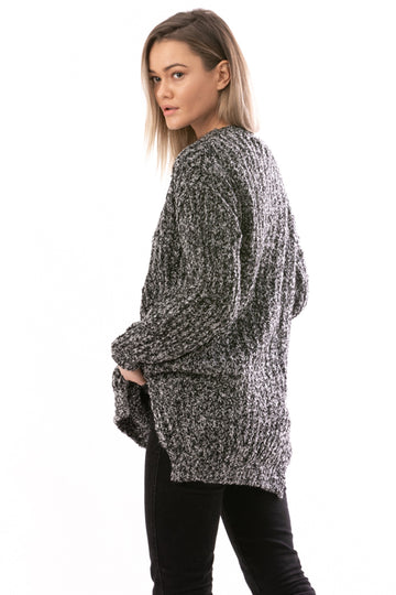 Pulover gros casual pe un croi asimetric E848-181