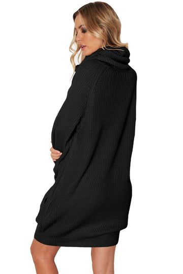 Rochie midi cu aspect tricotat si guler lejer F665-1