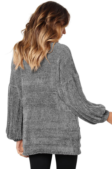 Pulover lung si pufos cu guler rulat F683-181