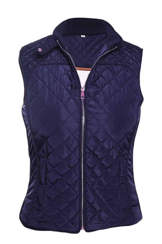 Vesta cu aspect texturat cu buzunare si fermoar F698-4