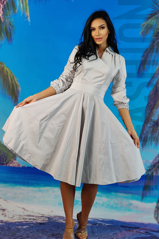 Rochie casual din material impermeabil - de fas special F851-18
