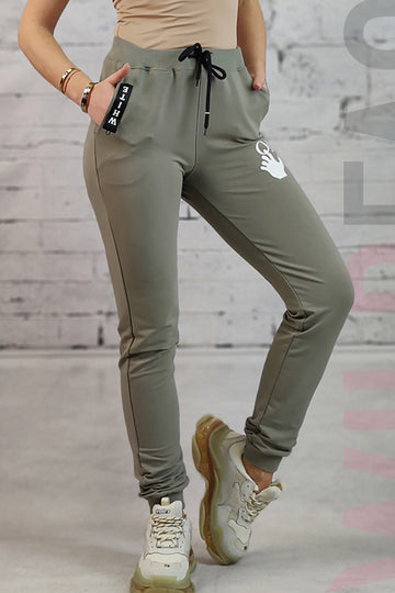 Pantaloni casual/sport cu snur si elastic in talie F857-1218