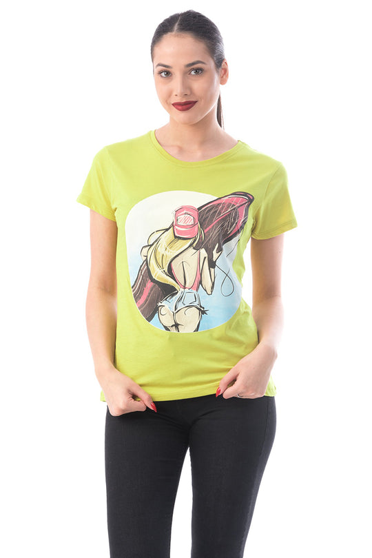Tricou cu maneca scurta si imprimeu tip surf G296-9