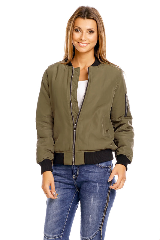 Jacheta tip vintage cu elastic la extremitati G562-1218