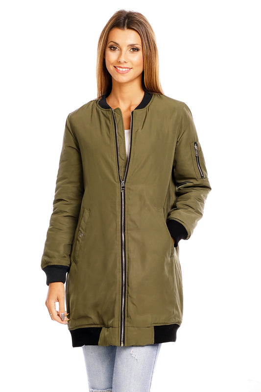 Jacheta midi tip vintage cu elastic la extremitati G562A-1218